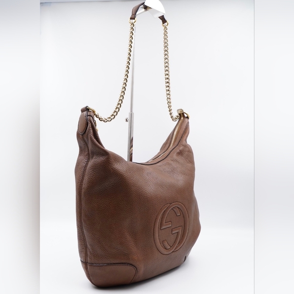 AX14❤️ GUCCI Cellarius Calfskin Soho Chain Hobo - Picture 4 of 13